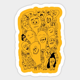 Funny Skulls Portraits Sticker